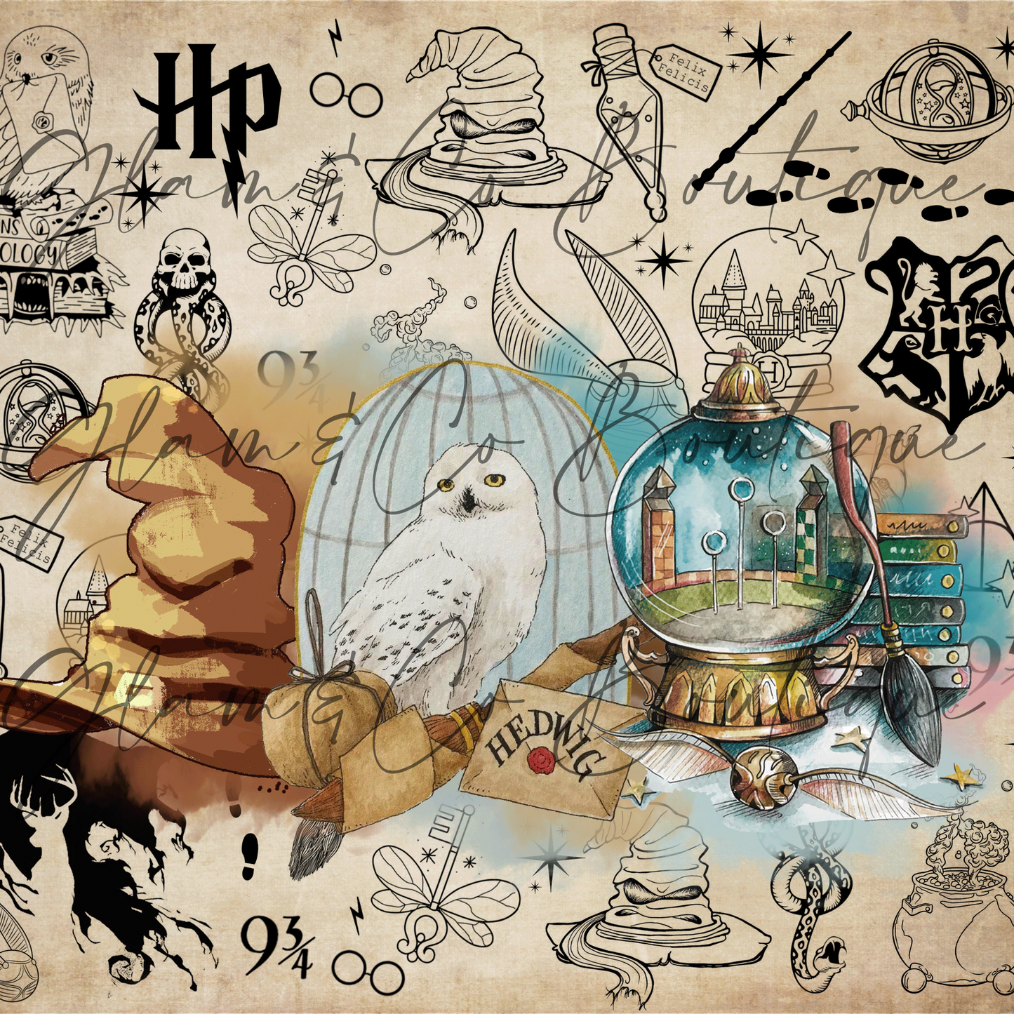 Verre Tumbler ''Hibou Blanc''