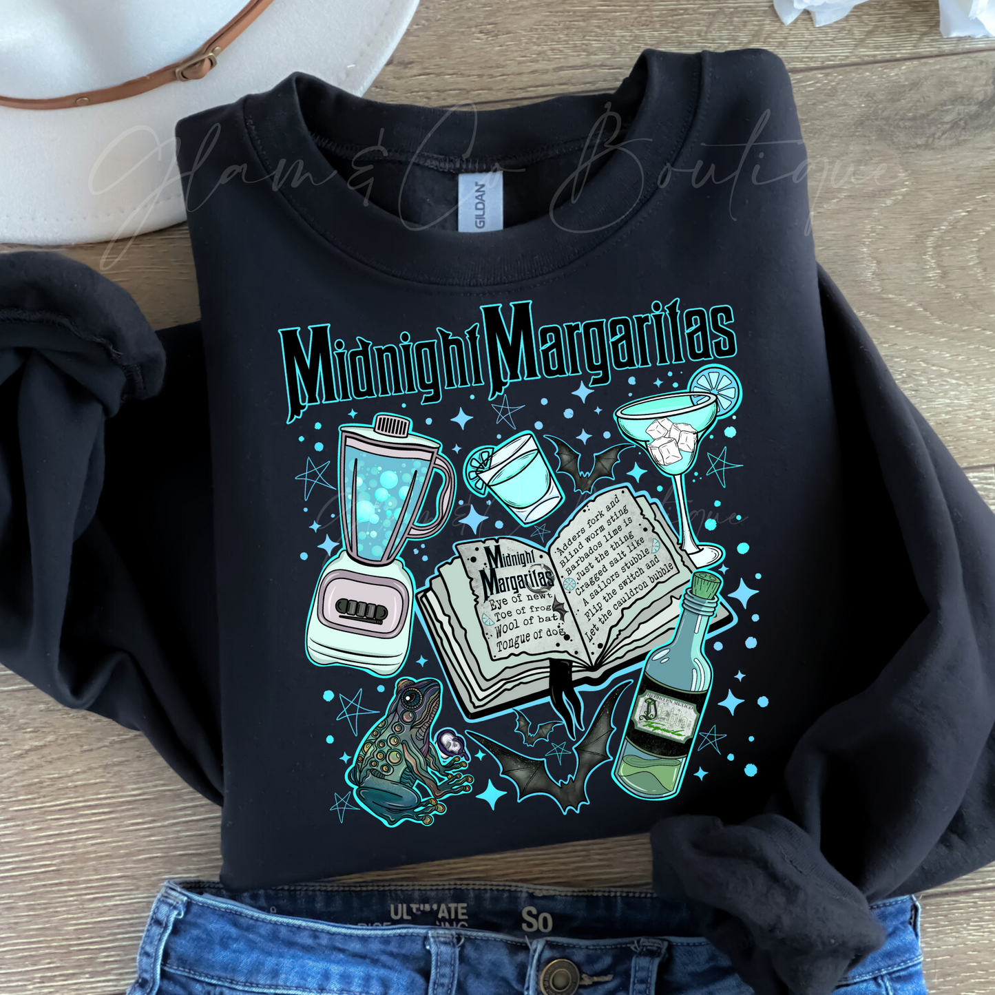 Sweater Crewneck ''MARGARITA MINUIT'' bleu.