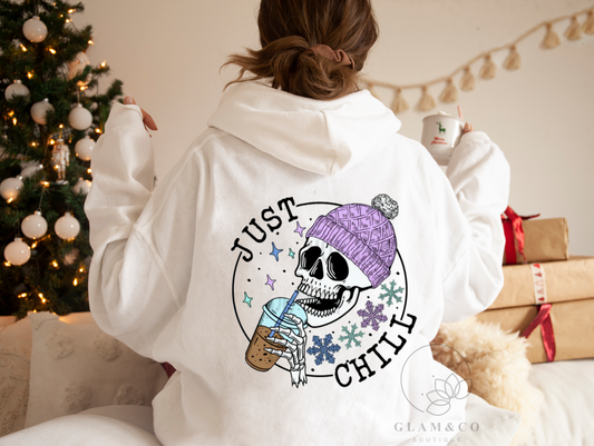 Hoodie blanc ''JUST CHILL''