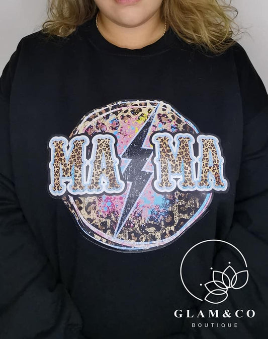Sweater Crewneck MAMA léopard