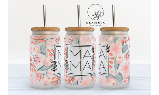 Verre Givré Bambou '' MAMA printemps''